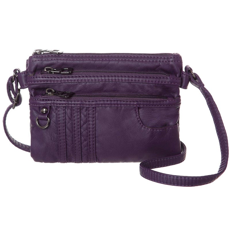 MINICAT Multiple Pockets Small Crossbody Purse Cell Phone Purse Shoulder Bags for Women Cross Body Bag for Woman(Purple Small) - Image 1